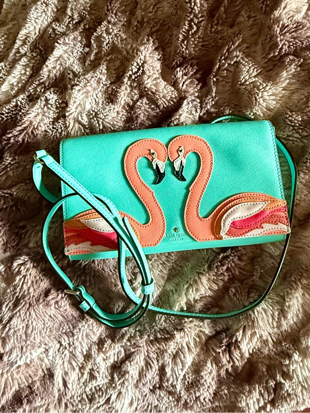 kate spade “strut your stuff” Cali Crossbody with Pink Flamingo Appliqué